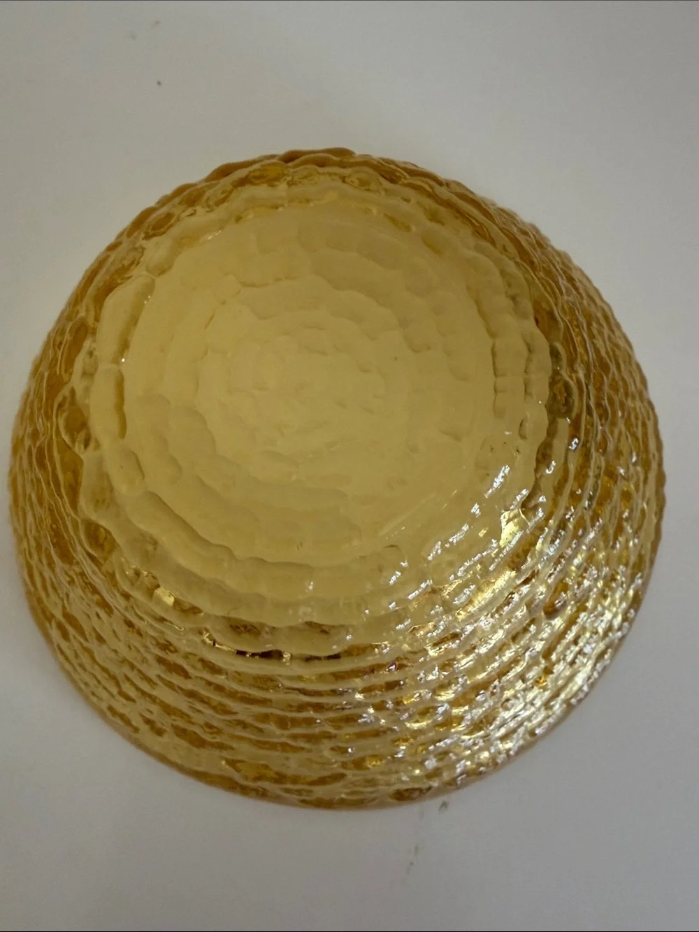 Vintage 1970 Anchor Hocking Textured Honey Amber Chip & Dip Set